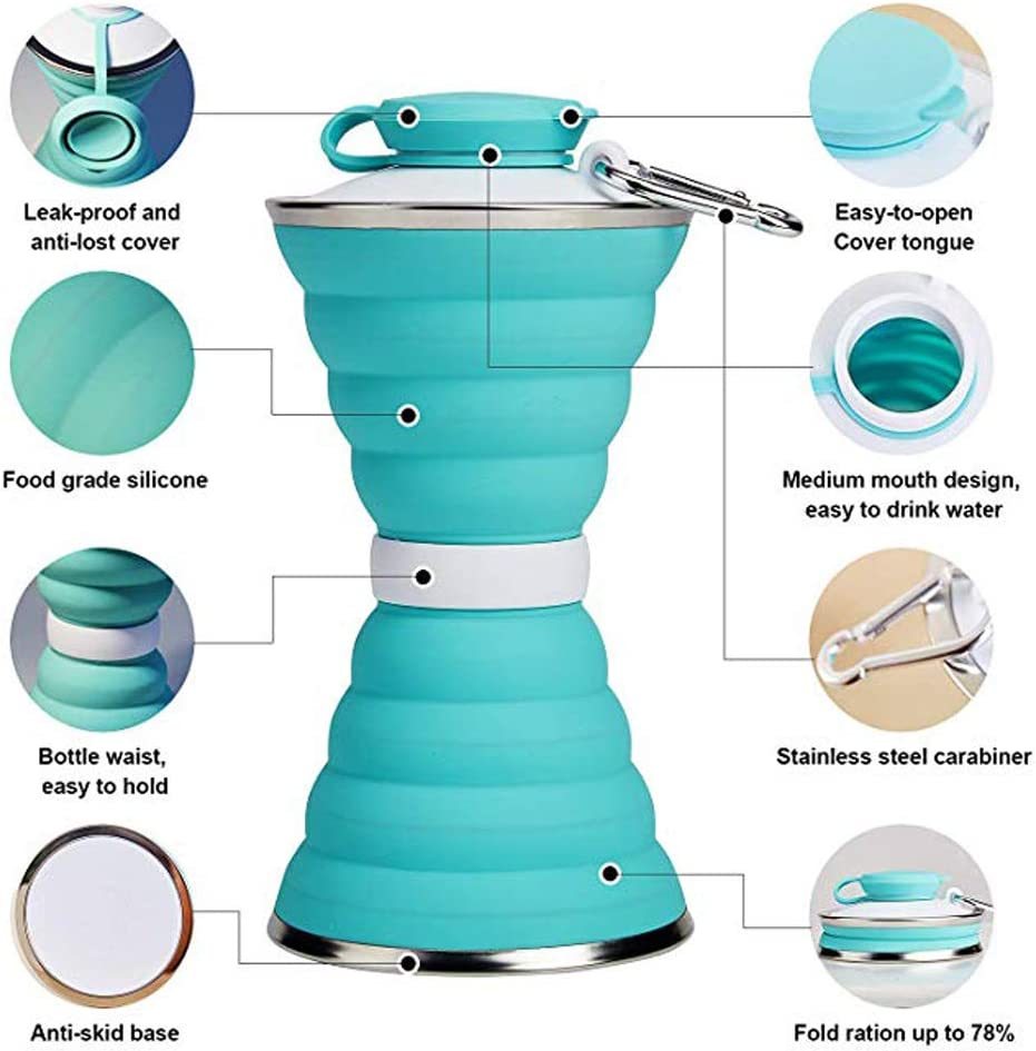 FlexSip 500ML Foldable Silicone Water Bottle