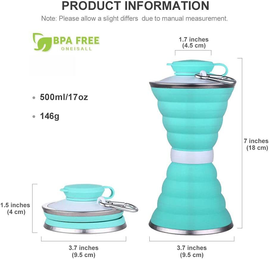 FlexSip 500ML Foldable Silicone Water Bottle