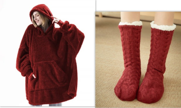 SnugWear Fleece Hoodie Blanket