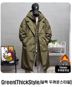 Men's Coat  Hooded New Two Pieces Korean Style Windbreaker spring  autumn Mid-Length