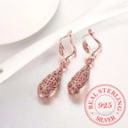 Water Drop Earrings For Women Fashion Long Dangle Earring 925 Sterling Silver Wedding Jewelry Gift