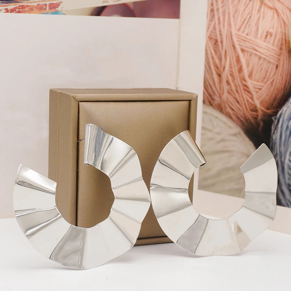 Hoop Earring For Women Gold Color Stud Big Pendant dangle Drop  Earrings