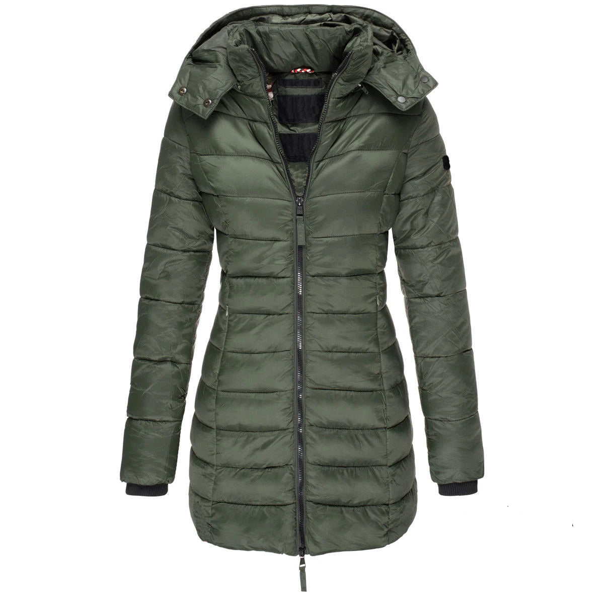 Winter Jackets for Women Zipper Hooded Cotton Padded Jackets Long Sleeve Warm Coat Slim Parka Female Portable Outwear