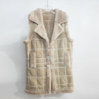 Natural Wool Sheep Shearing Autumn Winter Women's Tops Warm Leather Coat Women Vest New Fashion Sheepskin Sweater Vest Coat