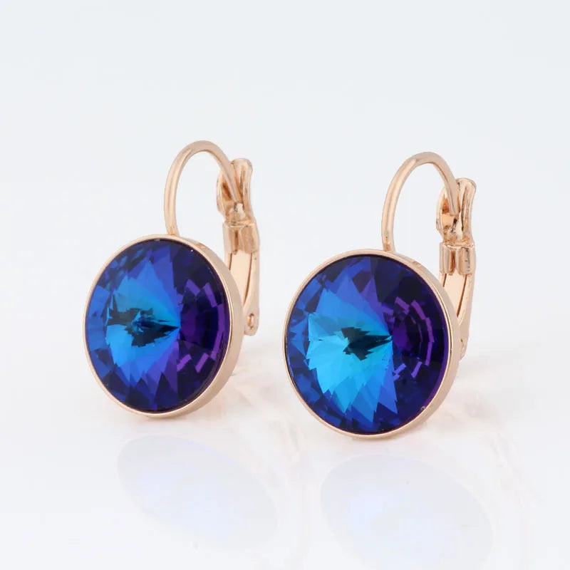 New Fashion Earrings Crystals Drop Earrings 12mm Round Earrings For Women Wedding Party Luxury Fine Jewelry Accessories
