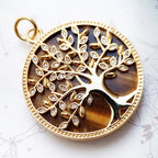 Pendants Elaborate Golden Tree Spring Jewelry 925 Sterling Silver Accessories Nature Gift For Women