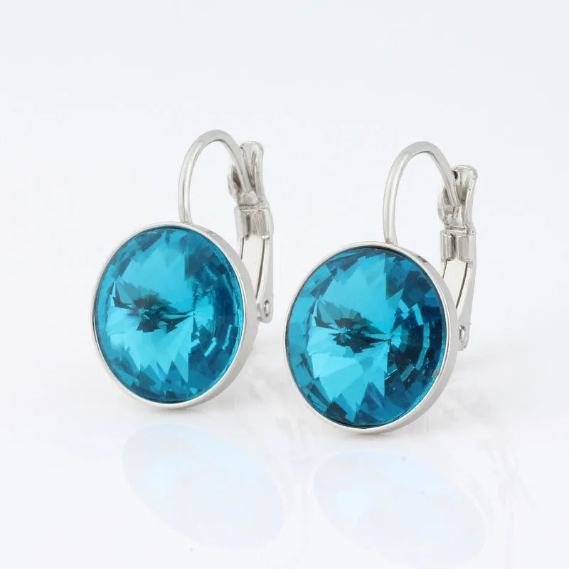 New Fashion Earrings Crystals Drop Earrings 12mm Round Earrings For Women Wedding Party Luxury Fine Jewelry Accessories