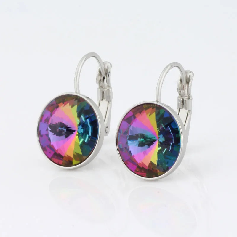 New Fashion Earrings Crystals Drop Earrings 12mm Round Earrings For Women Wedding Party Luxury Fine Jewelry Accessories