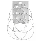 3 /6Pairs/set Oversized Huge Hoop Earring For Women Exaggerated Sexy Smooth Big Circle Earing Creole Aros Mujer Oreja Party Gift