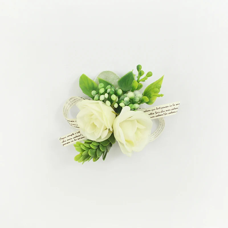White Brooches Man Suit Shirt Collar Lapel Pin Brooch Pins Wedding Party Accessories Bridesmaid Bracelet Flowers Corsages Flower