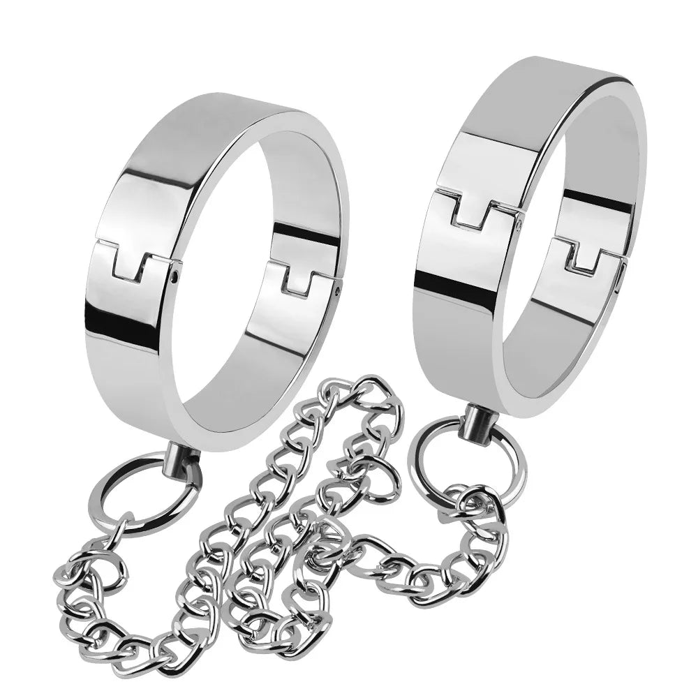 Erotic Metal Handcuffs BDSM Footcuffs Hand Restraint Cuffs Sex Bondage Slave Intimate Adult Games Sex Toys For Couple