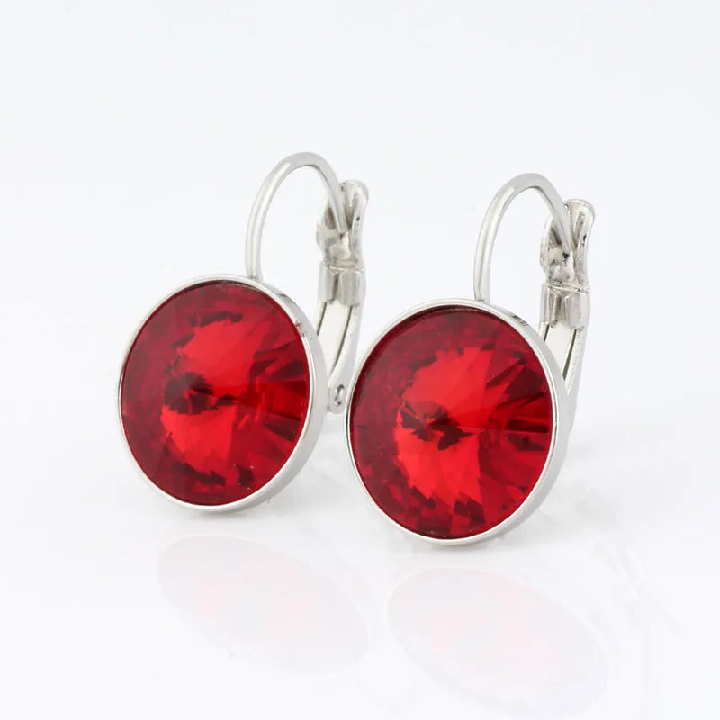 New Fashion Earrings Crystals Drop Earrings 12mm Round Earrings For Women Wedding Party Luxury Fine Jewelry Accessories