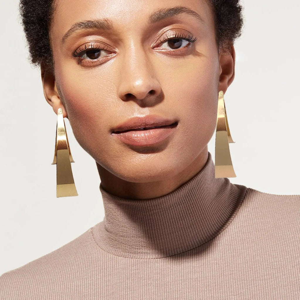 Hoop Earring For Women Gold Color Stud Big Pendant dangle Drop  Earrings