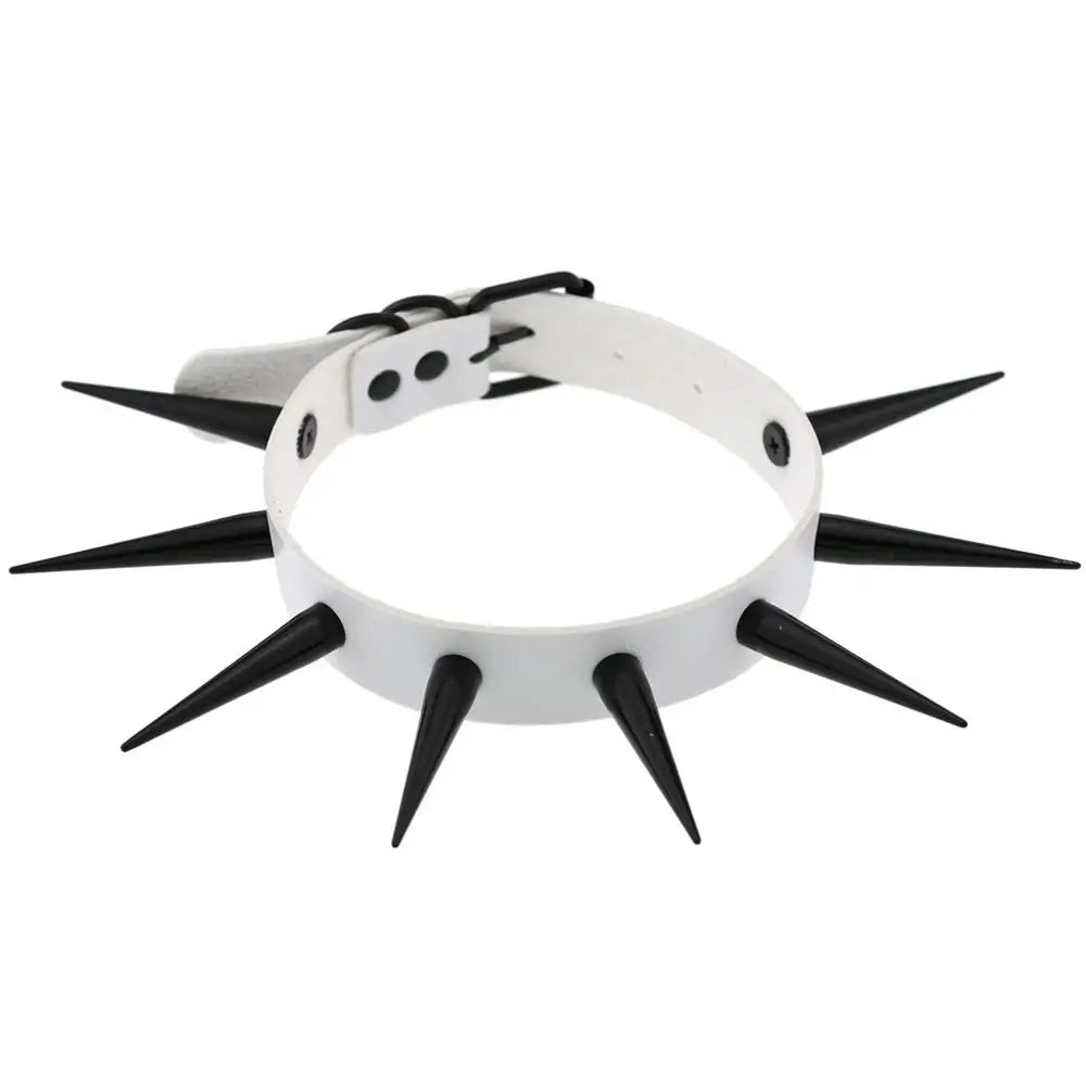 Big Long Spiked Choker Collar Cool  Punk  Necklace  For Women Men Metal Chocker Rave Festival Goth Costumes Jewelry