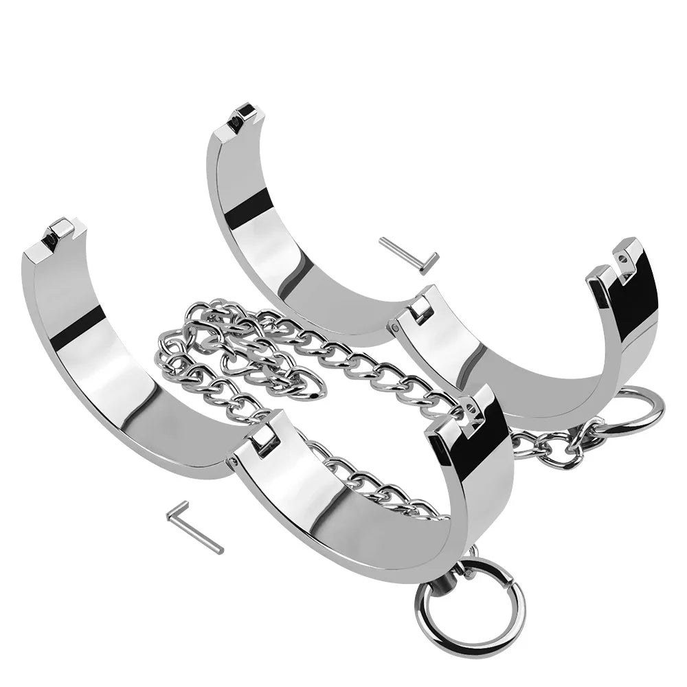 Erotic Metal Handcuffs BDSM Footcuffs Hand Restraint Cuffs Sex Bondage Slave Intimate Adult Games Sex Toys For Couple