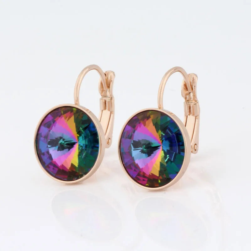 New Fashion Earrings Crystals Drop Earrings 12mm Round Earrings For Women Wedding Party Luxury Fine Jewelry Accessories