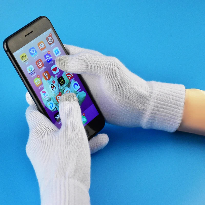 New Fashion Winter Outdoor Knitted Glove For Men Women Magic Rainbow Gloves Warm Touch Screen Fall Leisure Full Finger Gloves