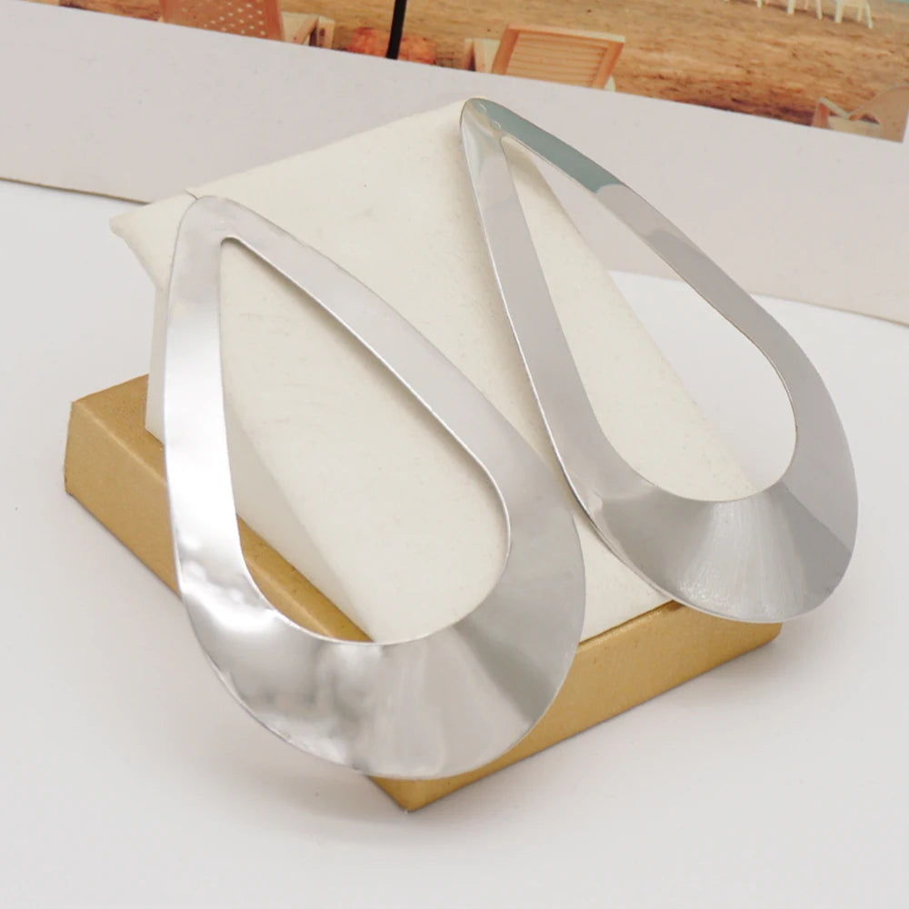 Hoop Earring For Women Gold Color Stud Big Pendant dangle Drop  Earrings