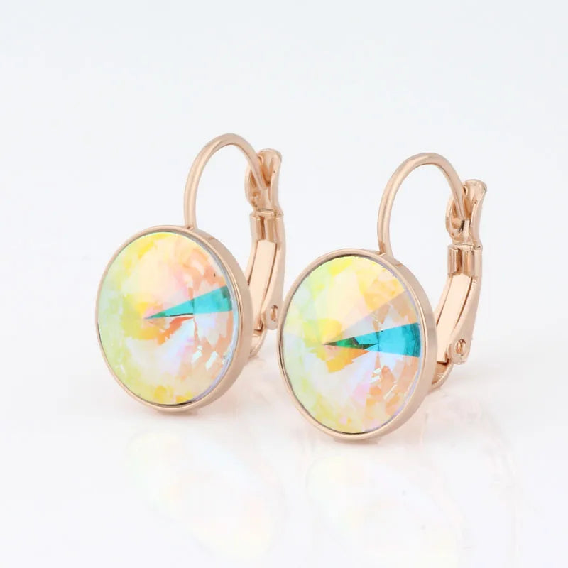 New Fashion Earrings Crystals Drop Earrings 12mm Round Earrings For Women Wedding Party Luxury Fine Jewelry Accessories