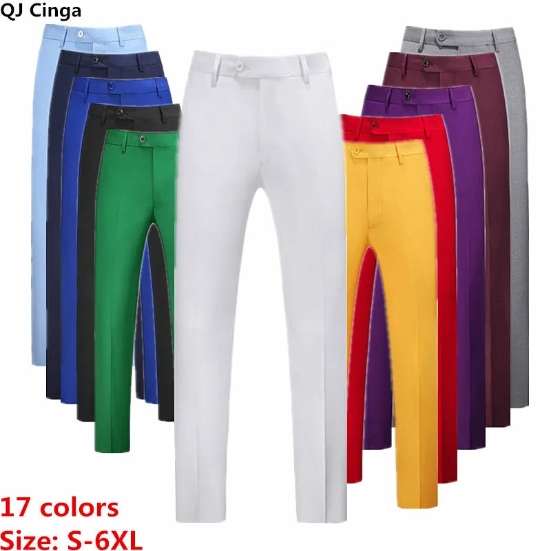 Men Formal Pants, 2025 New Elegant Man Office Work Pant, Casual Polyester Fiber Trousers Men 17 Colors Pantalones Hombre