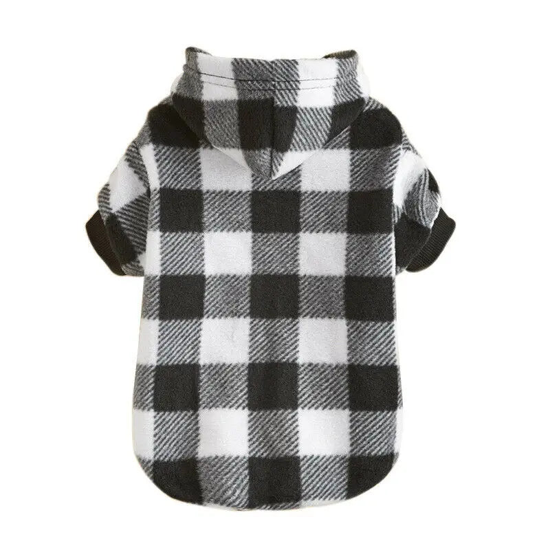 Plaid Winter Warm Pet Dog Cat Clothes Hoodies Sweater Clothing Puppy Coat Jacket Cute Puppy Outfit Pet Jacket Coat Clothing