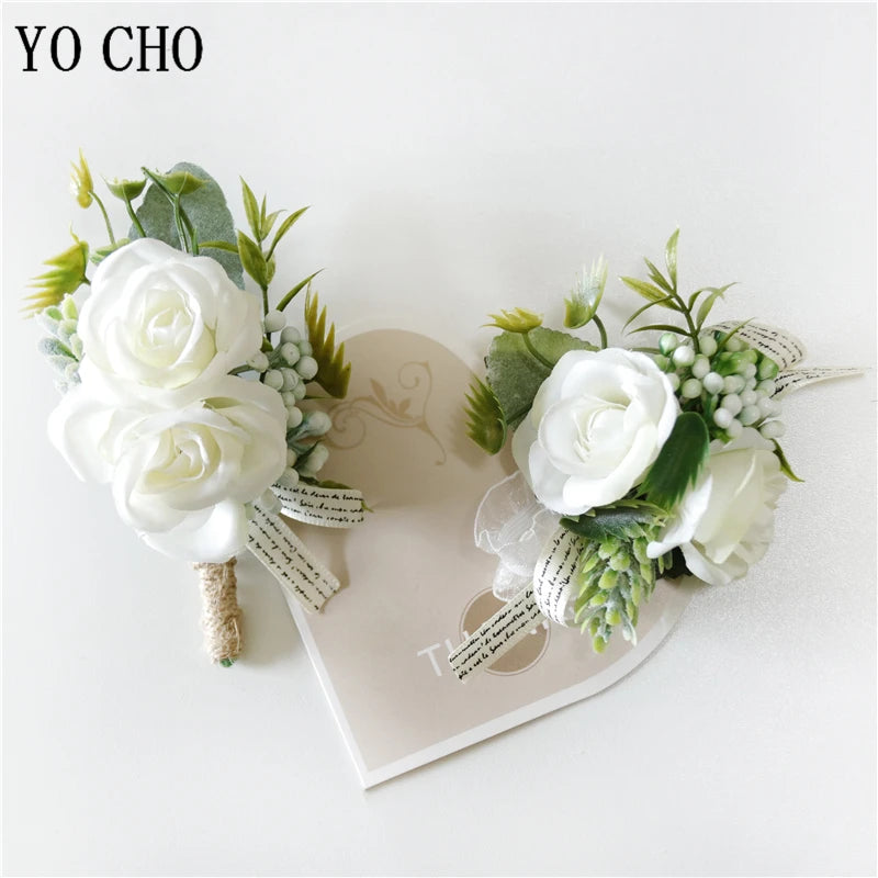 White Brooches Man Suit Shirt Collar Lapel Pin Brooch Pins Wedding Party Accessories Bridesmaid Bracelet Flowers Corsages Flower