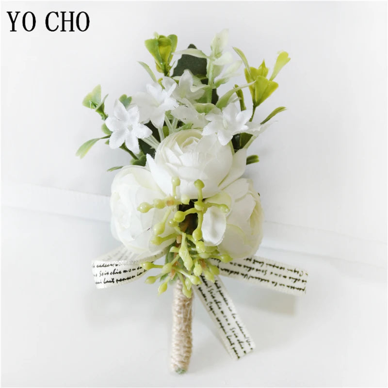 White Brooches Man Suit Shirt Collar Lapel Pin Brooch Pins Wedding Party Accessories Bridesmaid Bracelet Flowers Corsages Flower