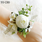 White Brooches Man Suit Shirt Collar Lapel Pin Brooch Pins Wedding Party Accessories Bridesmaid Bracelet Flowers Corsages Flower