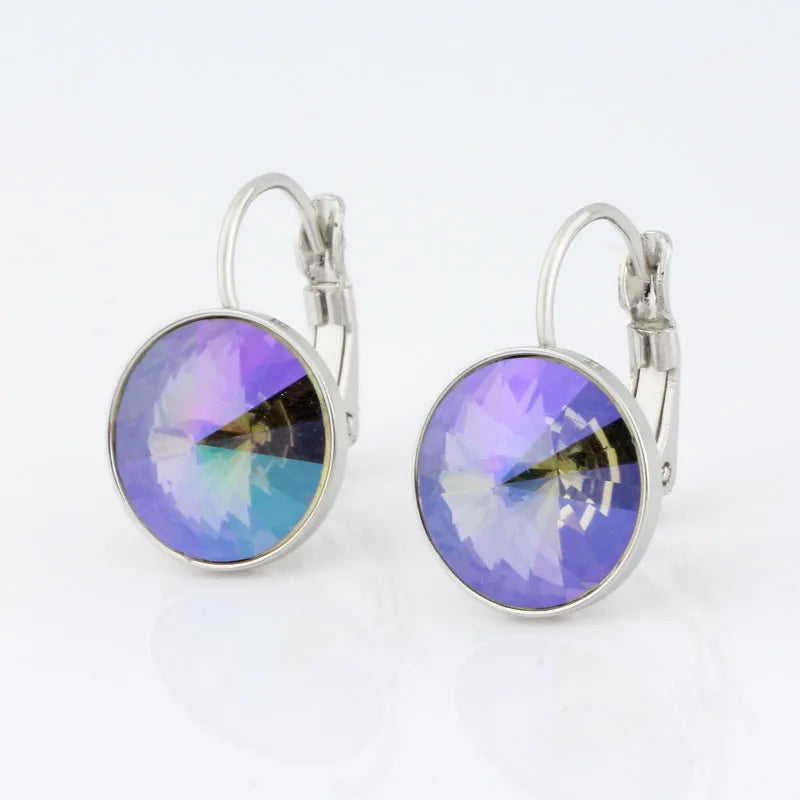 New Fashion Earrings Crystals Drop Earrings 12mm Round Earrings For Women Wedding Party Luxury Fine Jewelry Accessories