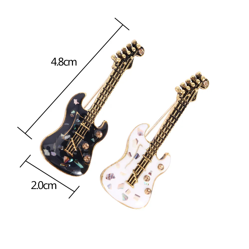 Guitar Shaped Brooches Enamel Apparel Accessory Musical Instruments Lapel Pin Club Badge Brooch