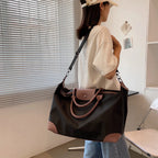 Tiptoegirls Panelled Patchwork Lady Totes Bag Anti-tear Nylon+Leather Large Totes for Women Fashion Simple Leisure Shoulder Bag
