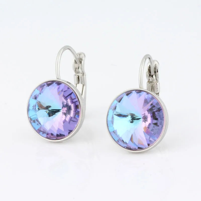 New Fashion Earrings Crystals Drop Earrings 12mm Round Earrings For Women Wedding Party Luxury Fine Jewelry Accessories