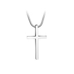 Pendants for Men Classic Design Cross Tungsten Necklace with Snake Stainless Steel Chain 45/50/55cm, Engraving