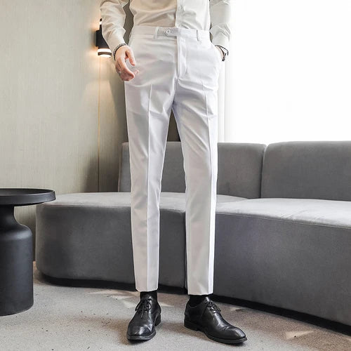 Men Formal Pants, 2025 New Elegant Man Office Work Pant, Casual Polyester Fiber Trousers Men 17 Colors Pantalones Hombre