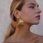 Hoop Earring For Women Gold Color Stud Big Pendant dangle Drop  Earrings