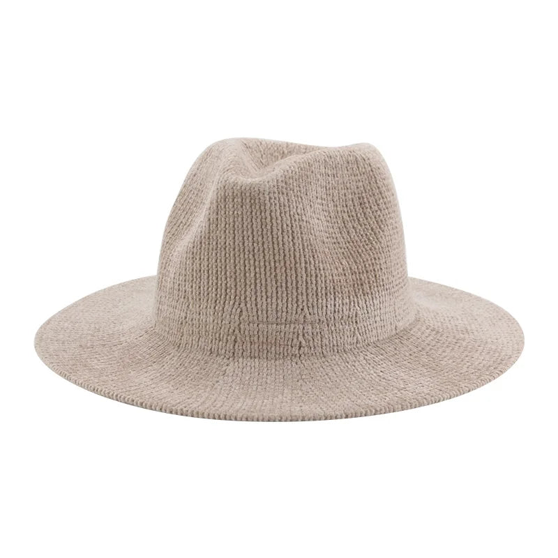 Fedoras Hat Winter Women Hats Felted Hats for Women Corduroy Autumn Winter Panama Winter Corduroy Hat Chapeau Femmechapeau Homme