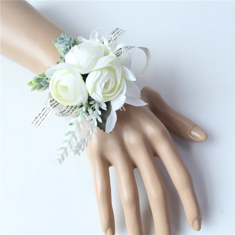 White Brooches Man Suit Shirt Collar Lapel Pin Brooch Pins Wedding Party Accessories Bridesmaid Bracelet Flowers Corsages Flower