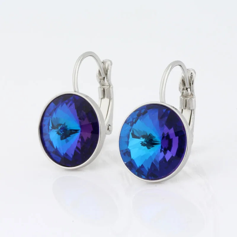 New Fashion Earrings Crystals Drop Earrings 12mm Round Earrings For Women Wedding Party Luxury Fine Jewelry Accessories