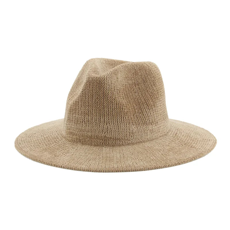 Fedoras Hat Winter Women Hats Felted Hats for Women Corduroy Autumn Winter Panama Winter Corduroy Hat Chapeau Femmechapeau Homme