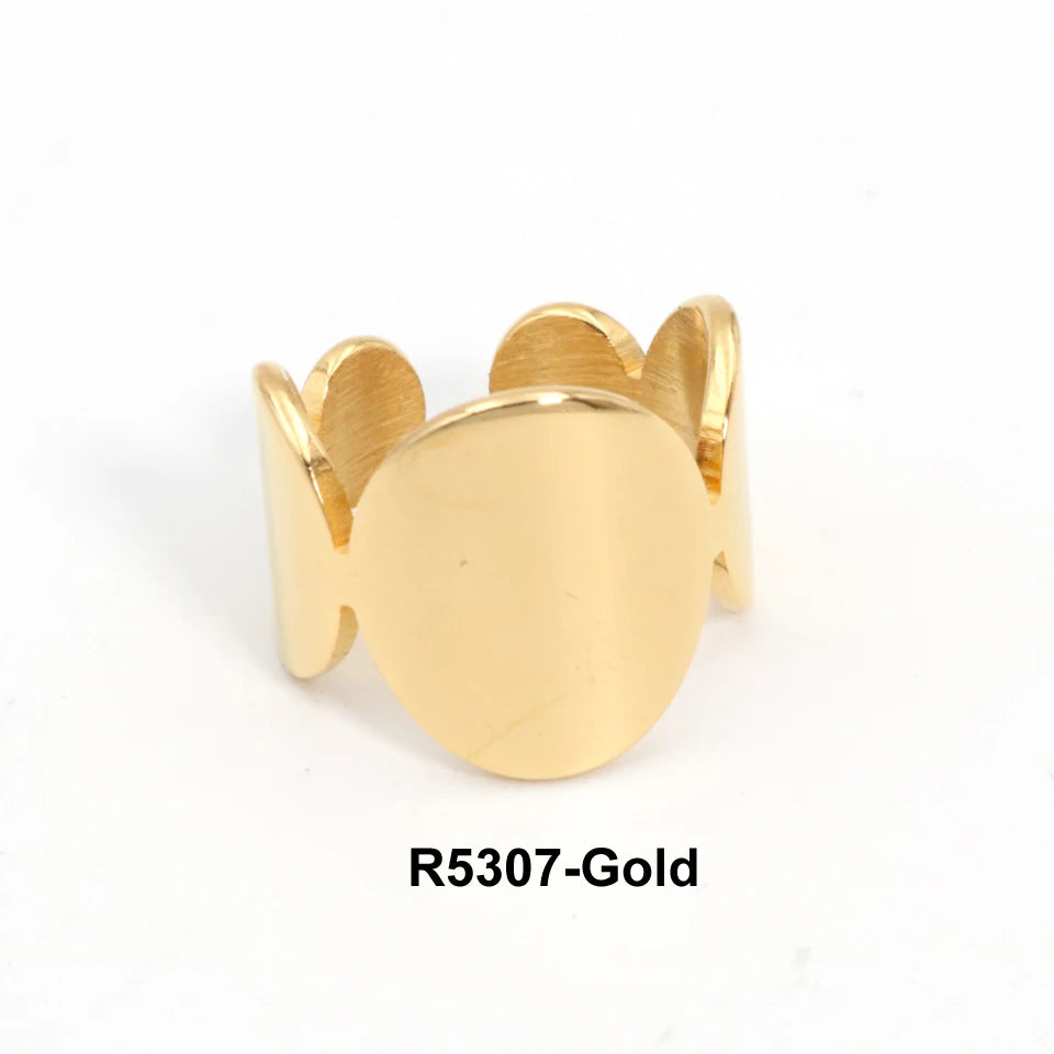 New Statement Exaggerate Double Round Ring for Women Fashion Geometric Gold Color Finger Ring Trendy кольцо Wedding Gift Jewelry