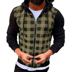 Men's Jackets 2025New Casual Slim Plaid Bomber Jacket Men Autumn Winter Long Sleeve Zipper Hooded Cardigan Windbreakers Coat Men