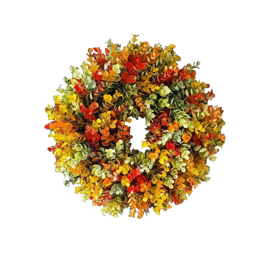 Autumn Eucalyptus Wreath Artificial Plants Background Wall Window Wedding Party Supplies Gifts Diy Christmas Home Decoration