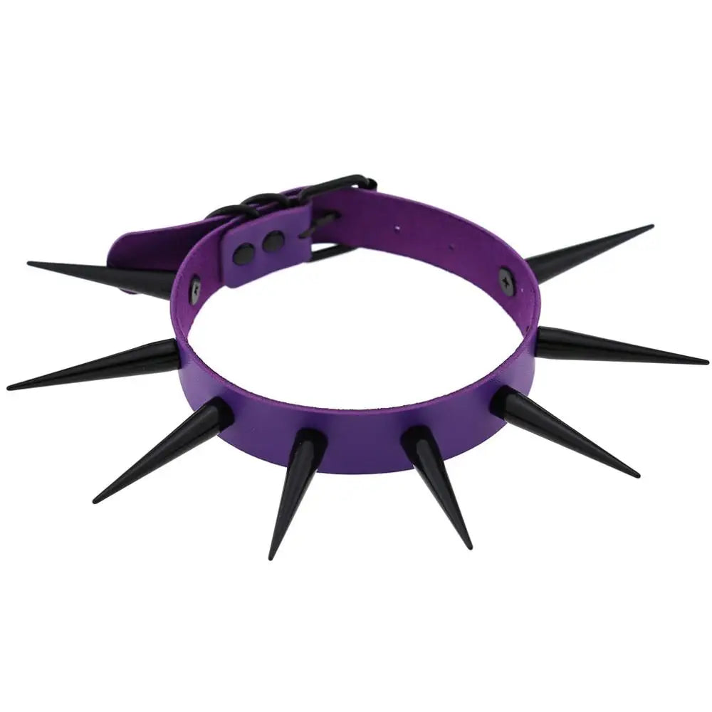 Big Long Spiked Choker Collar Cool  Punk  Necklace  For Women Men Metal Chocker Rave Festival Goth Costumes Jewelry
