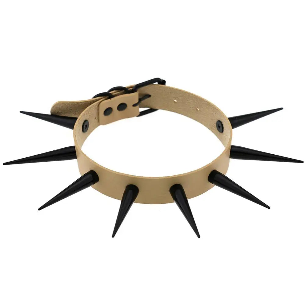Big Long Spiked Choker Collar Cool  Punk  Necklace  For Women Men Metal Chocker Rave Festival Goth Costumes Jewelry