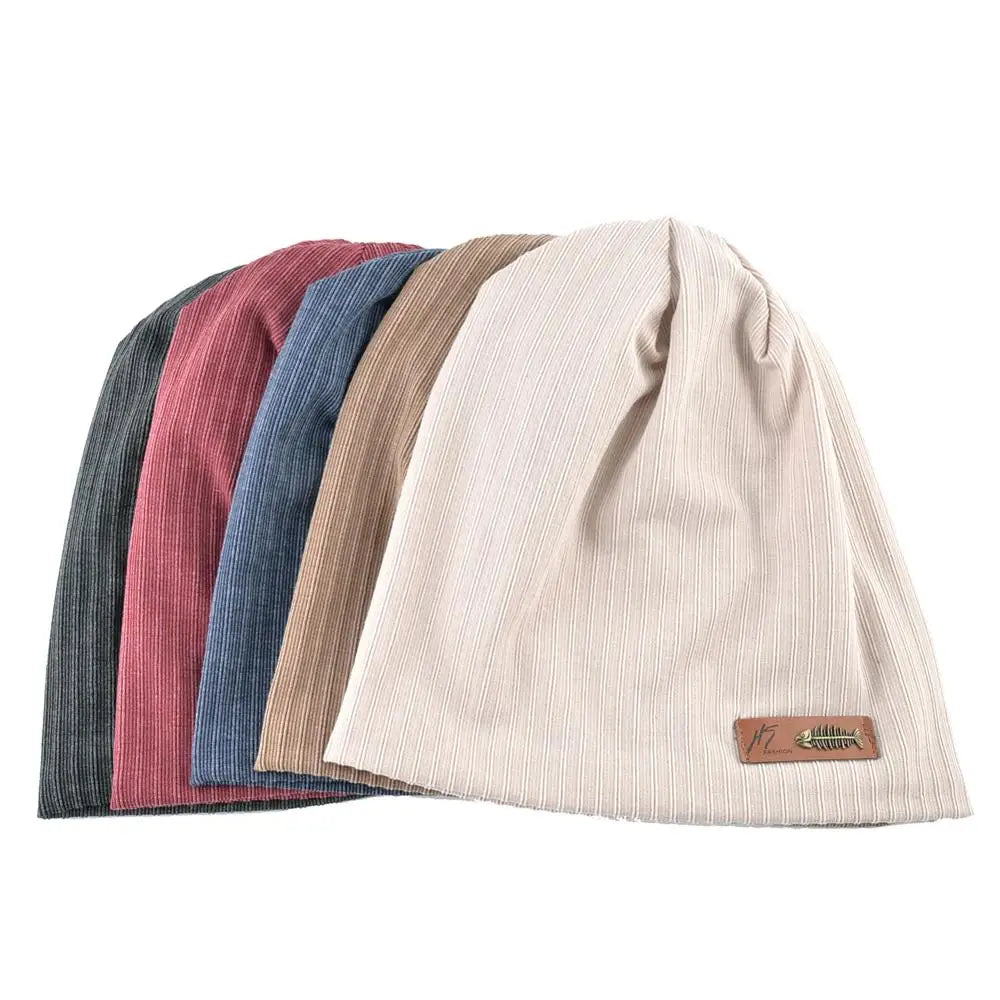 Fashion Beanies Men Women Solid Knitted Hat With Fish Bone Logo Solid Color Bonnet Hats Spring Autumn Casual Hip Hop Turban Cap