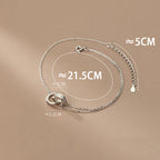 Anklet For Women Girl S925 Sterling Silver Rose Gold Color Steric Zirconia Adjustable Beach Style Foot Ankle Bracelet Jewelry
