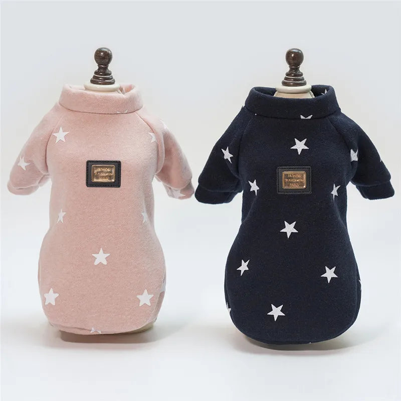 name-branded clothes 2018 Brand Soft Pet Dog Clothes For Dog Puppy Cat Winter Warm Clothes Star Print Costume Coat chihuahua Cheap roupa cachorro