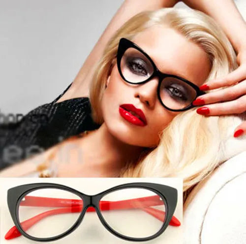 eye glasses frames Fashion choice Cat's eye shape Plain glass spectacles women eyeglasses  frames decorations optical glasses