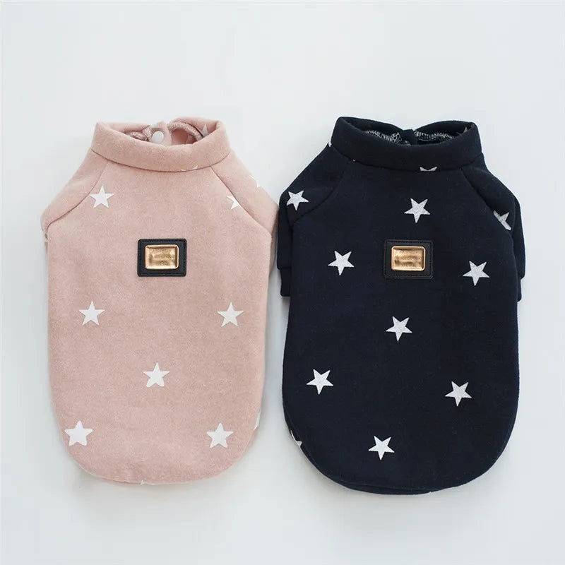 name-branded clothes 2018 Brand Soft Pet Dog Clothes For Dog Puppy Cat Winter Warm Clothes Star Print Costume Coat chihuahua Cheap roupa cachorro