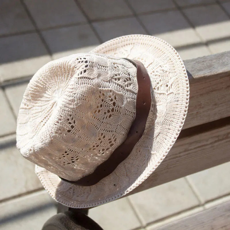 Hats for Women Female Hat Women's Girls Fedora Knitted Chapeu Feminino Autumn Summer Leather Buckle Sun Cap Fashion Jazz